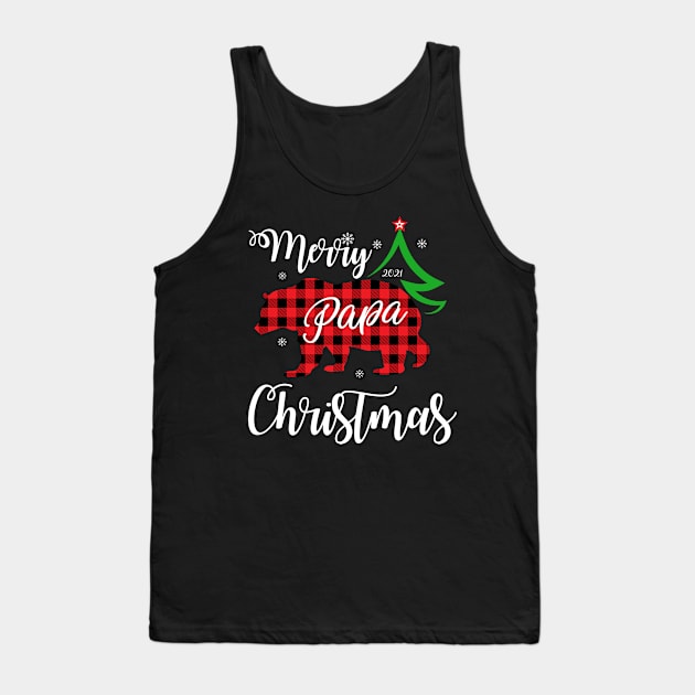 Merry Christmas , Christmas Matching, Family Bear , Christmas Holiday, Buffalo Plaid Christmas Tank Top by admeral